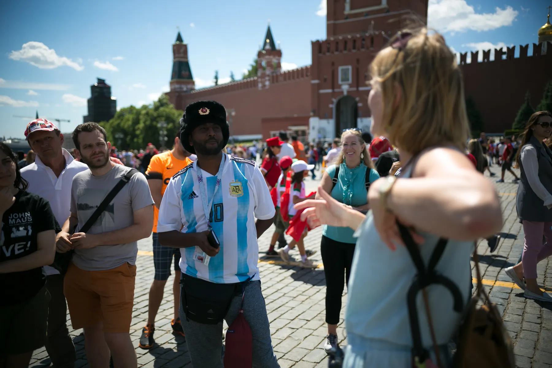 Group on the free walking tour of Moscow