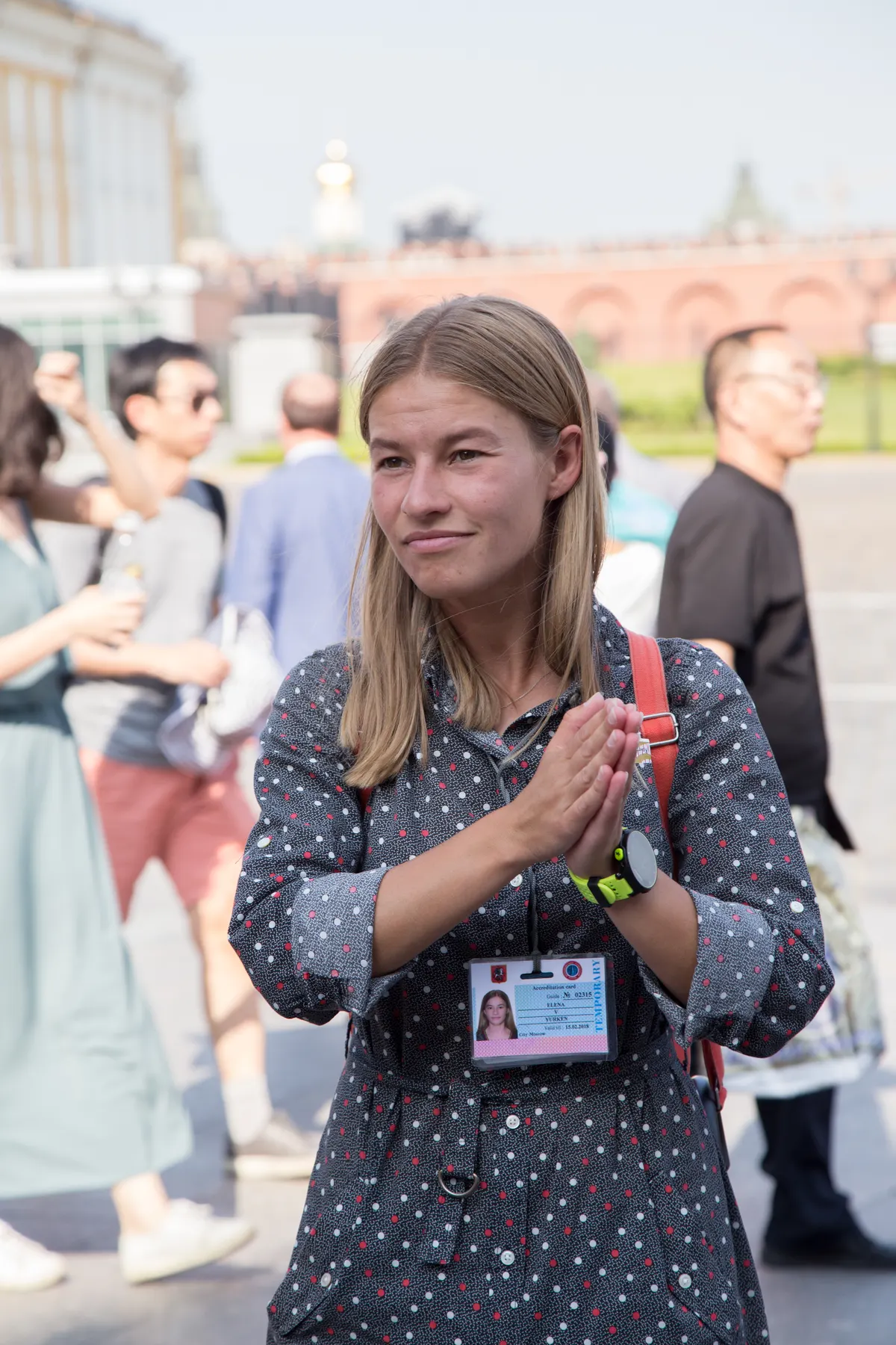Guide and group at the Moscow Kremlin