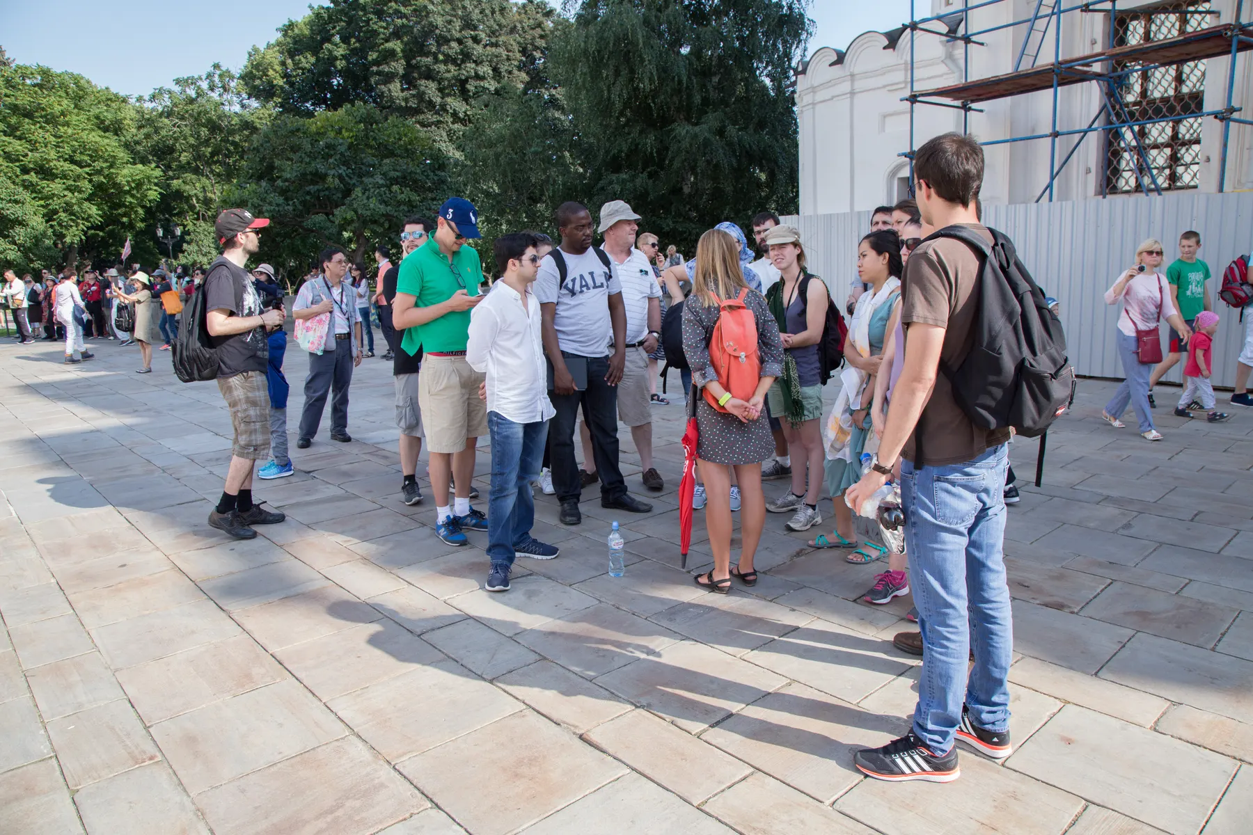 Guide and group at the Moscow Kremlin
